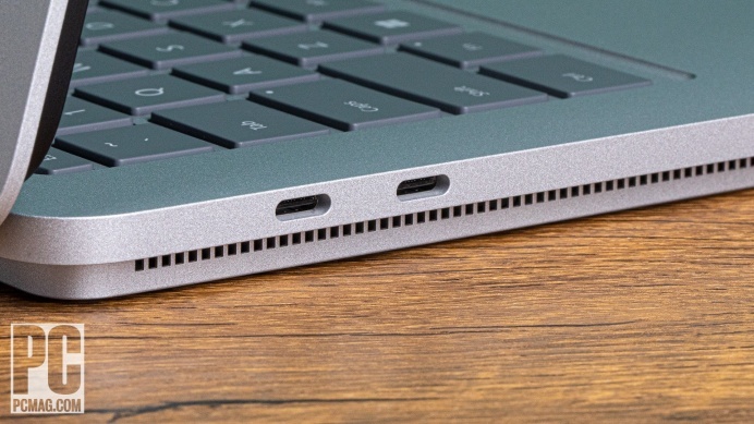 A close-up of the Microsoft Surface Laptop Studio creator laptop