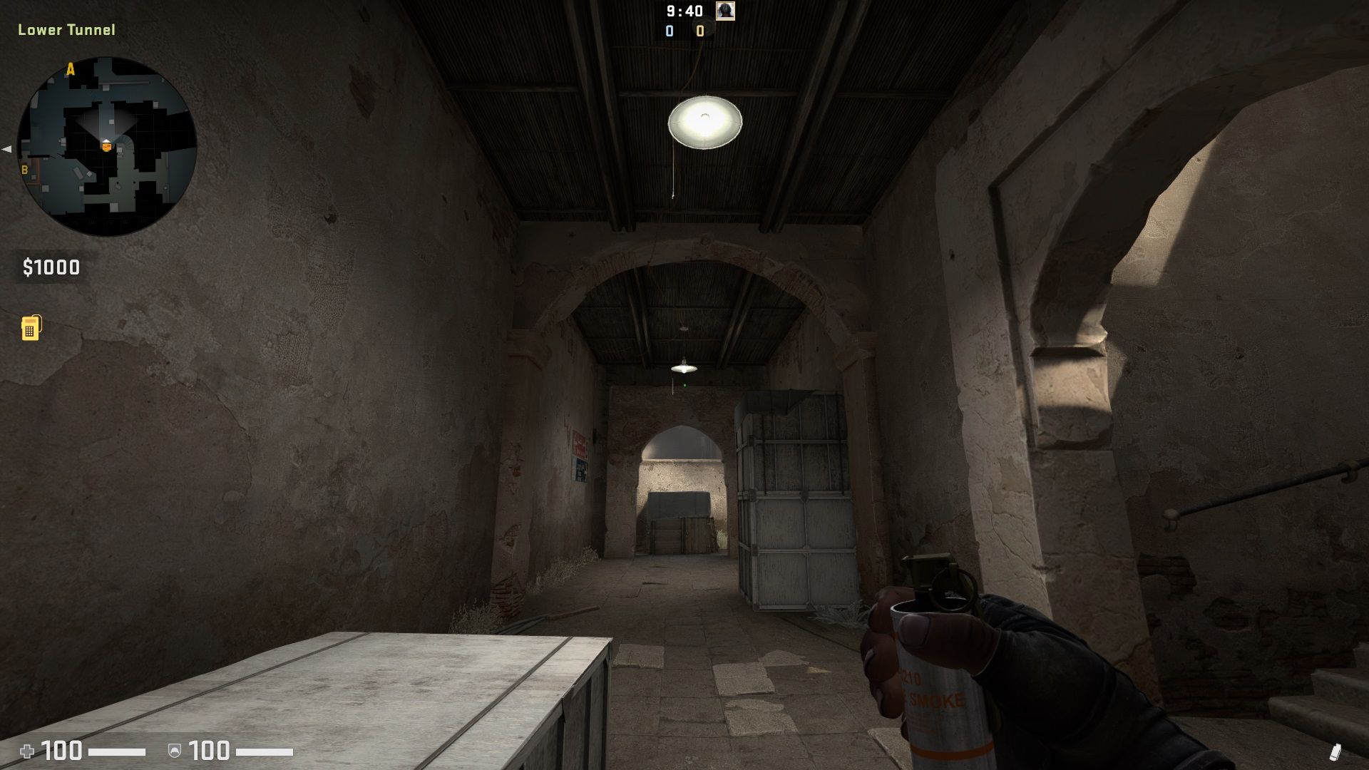 CSGO Dust 2 Mid Attack Smoke Mid Doors Position