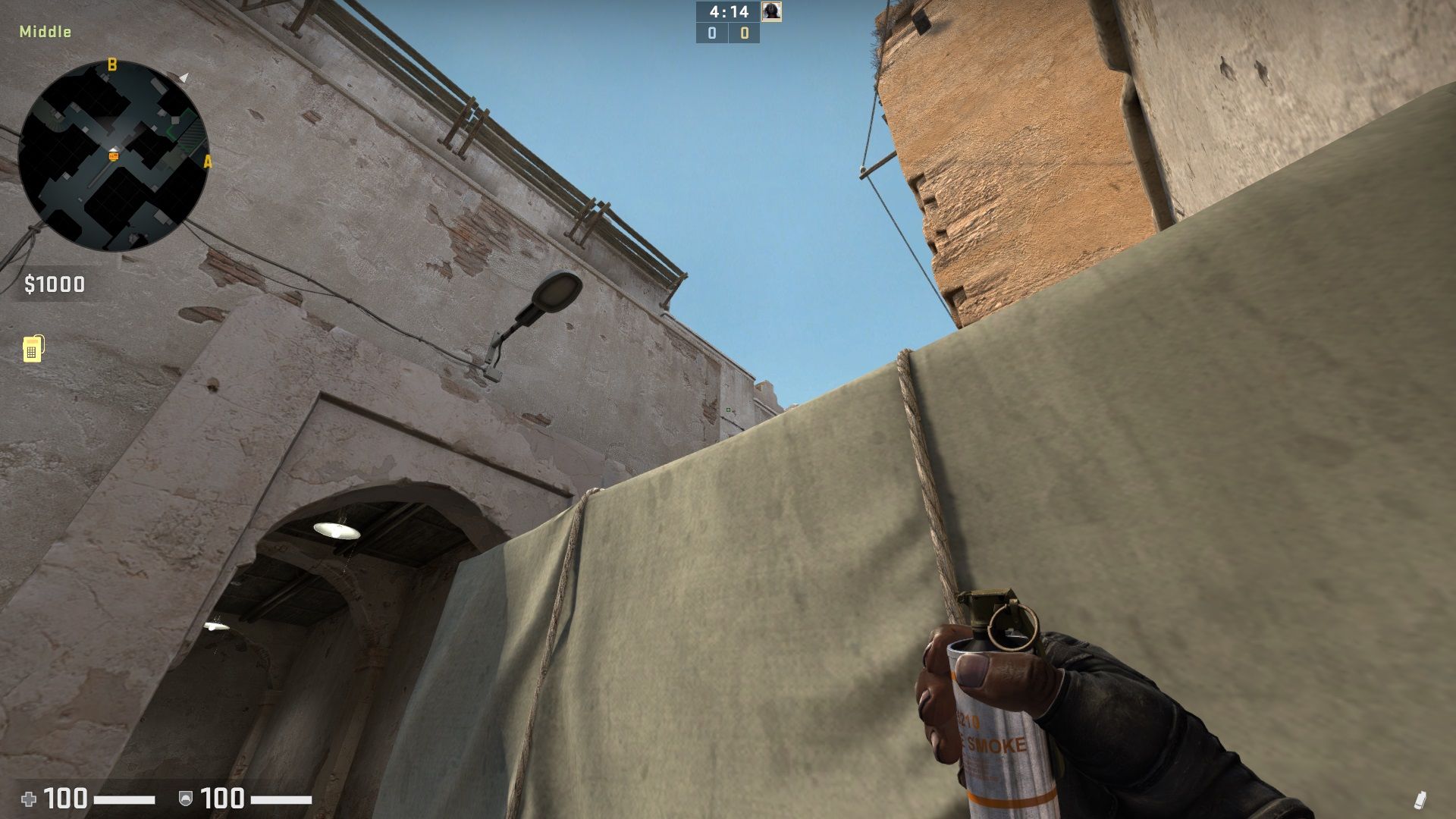 CSGO Dust 2 Mid Attack Smoke Mid To B