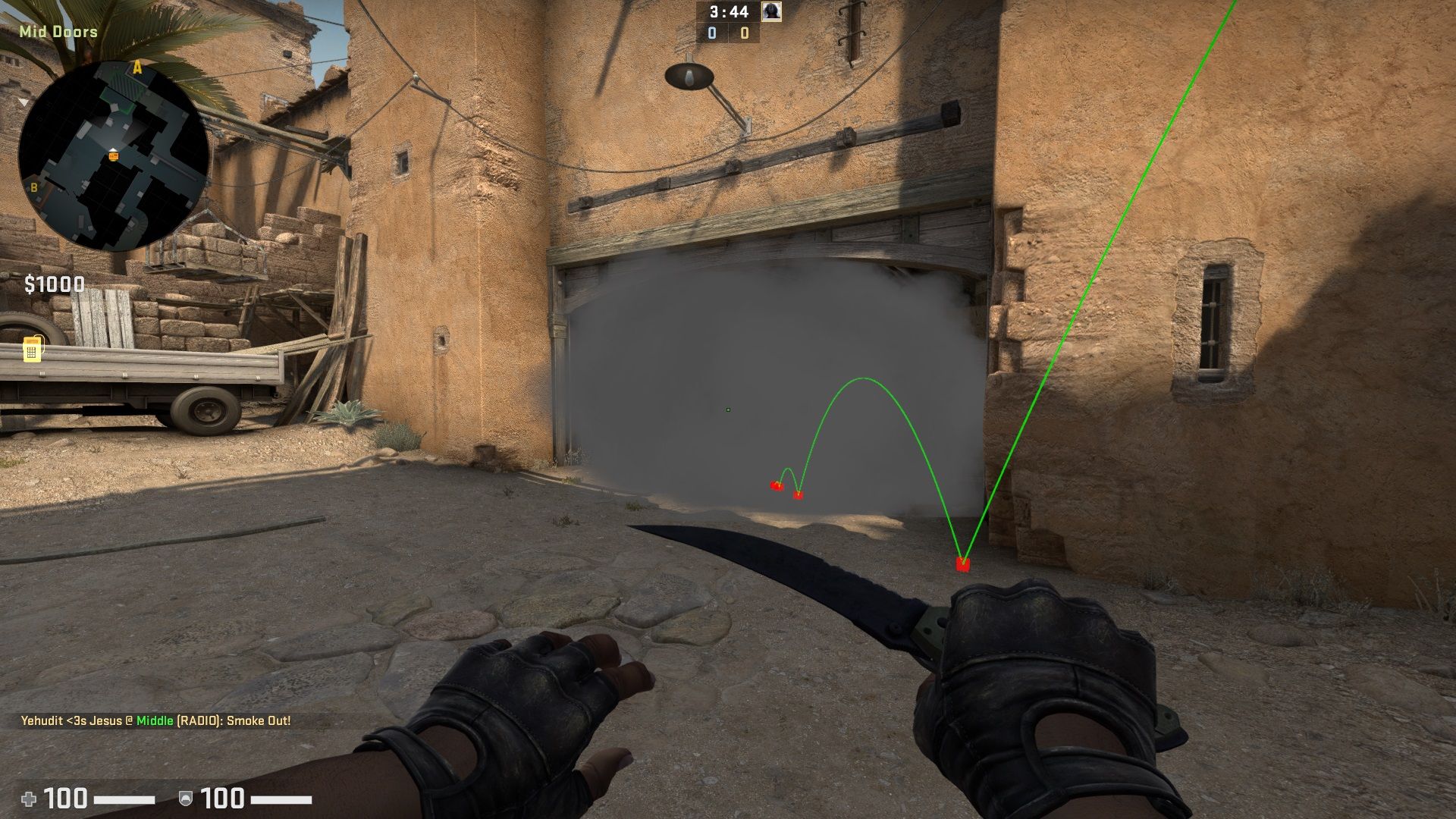 CSGO Dust 2 Mid Attack Smoke Mid To B Looks Like This