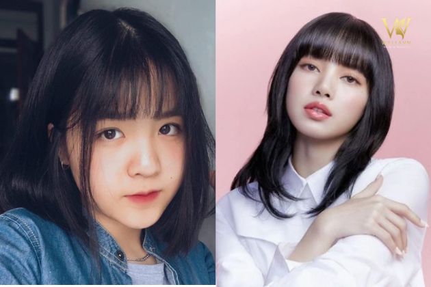 Tóc layer nữ mặt tròn với mái tóc dài