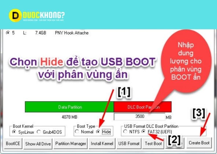 Chọn kiểu muốn tạo USB BOOT