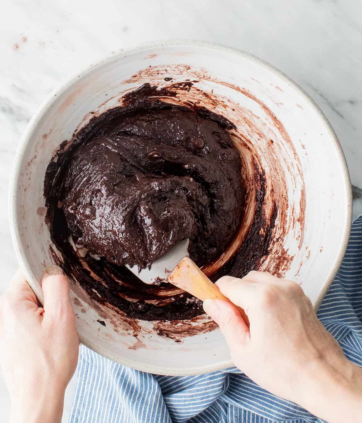 Homemade brownies batter