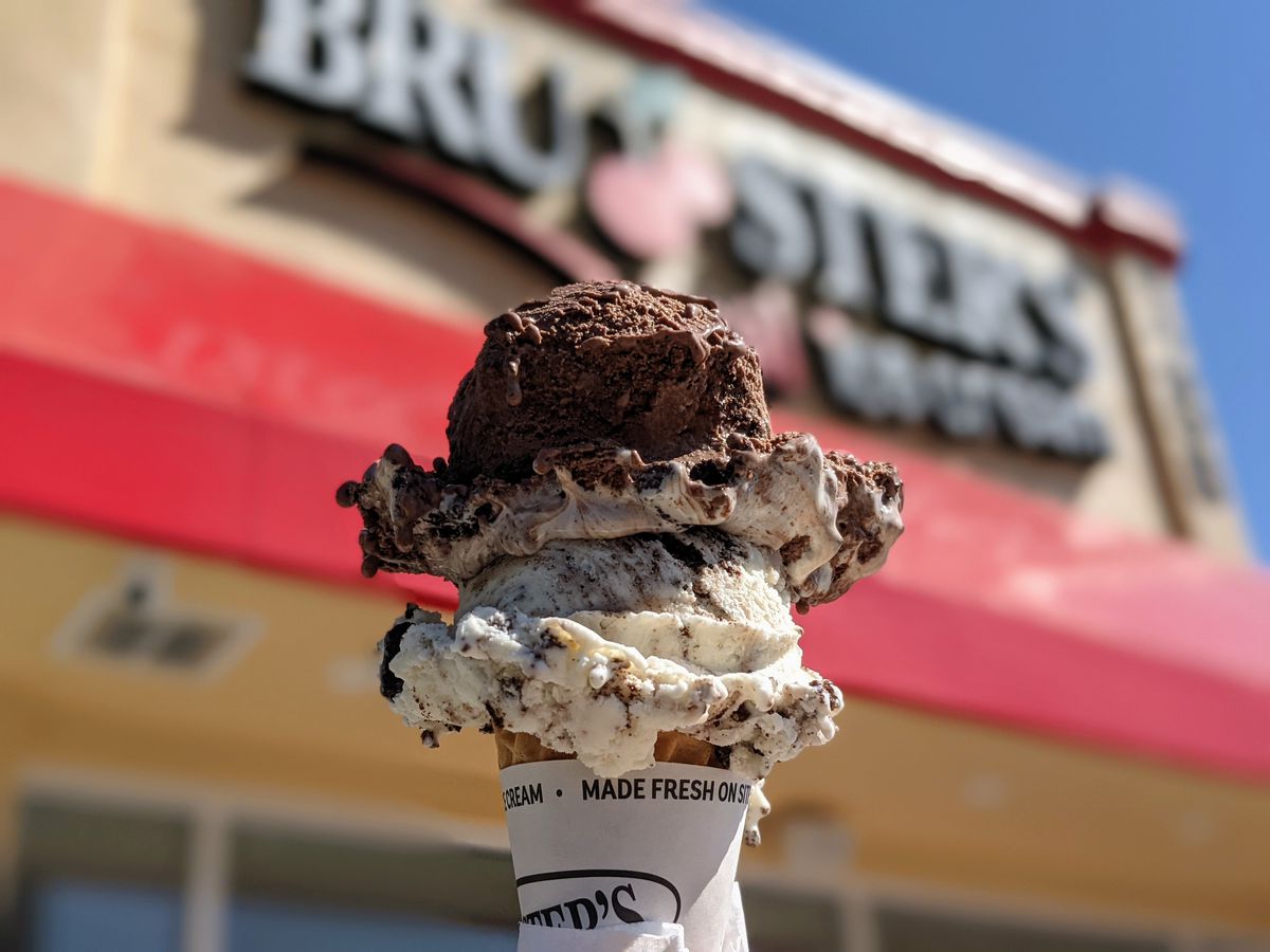 Ice cream cone from Bruster’s Ice Cream.