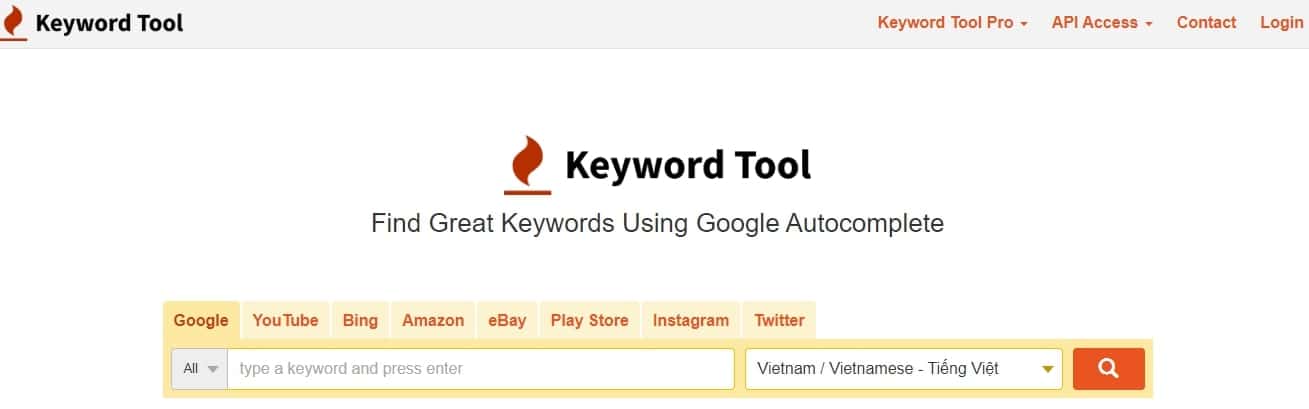 Keywordtool.io - công cụ là m seo miá»
n phÃ