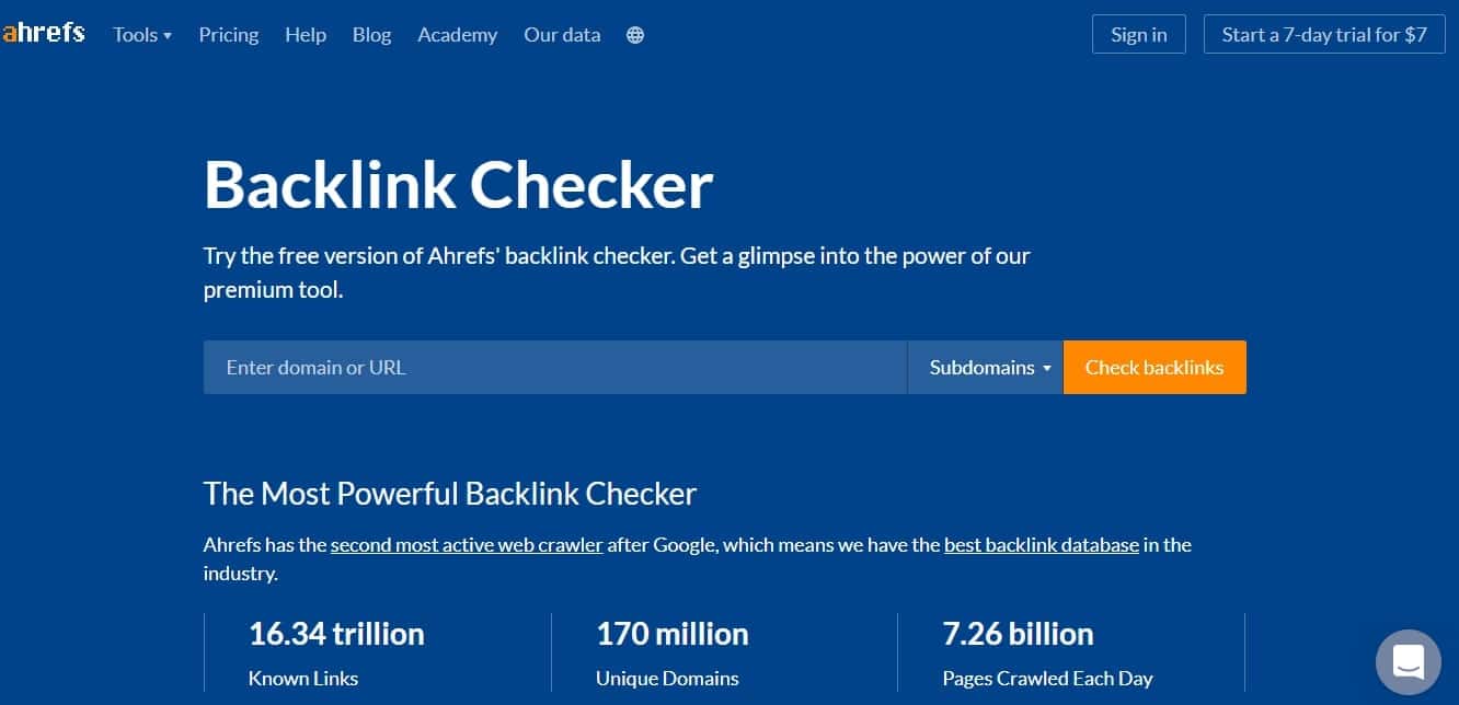 Phần má»m SEO Ahrefs' Backlink Checker