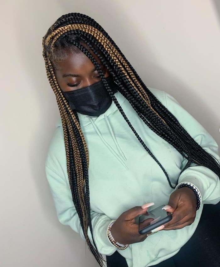 Waist Length Knotless Box Braids