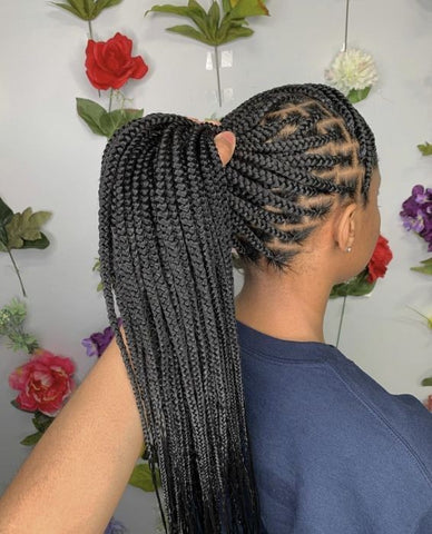knotless braids ponytail